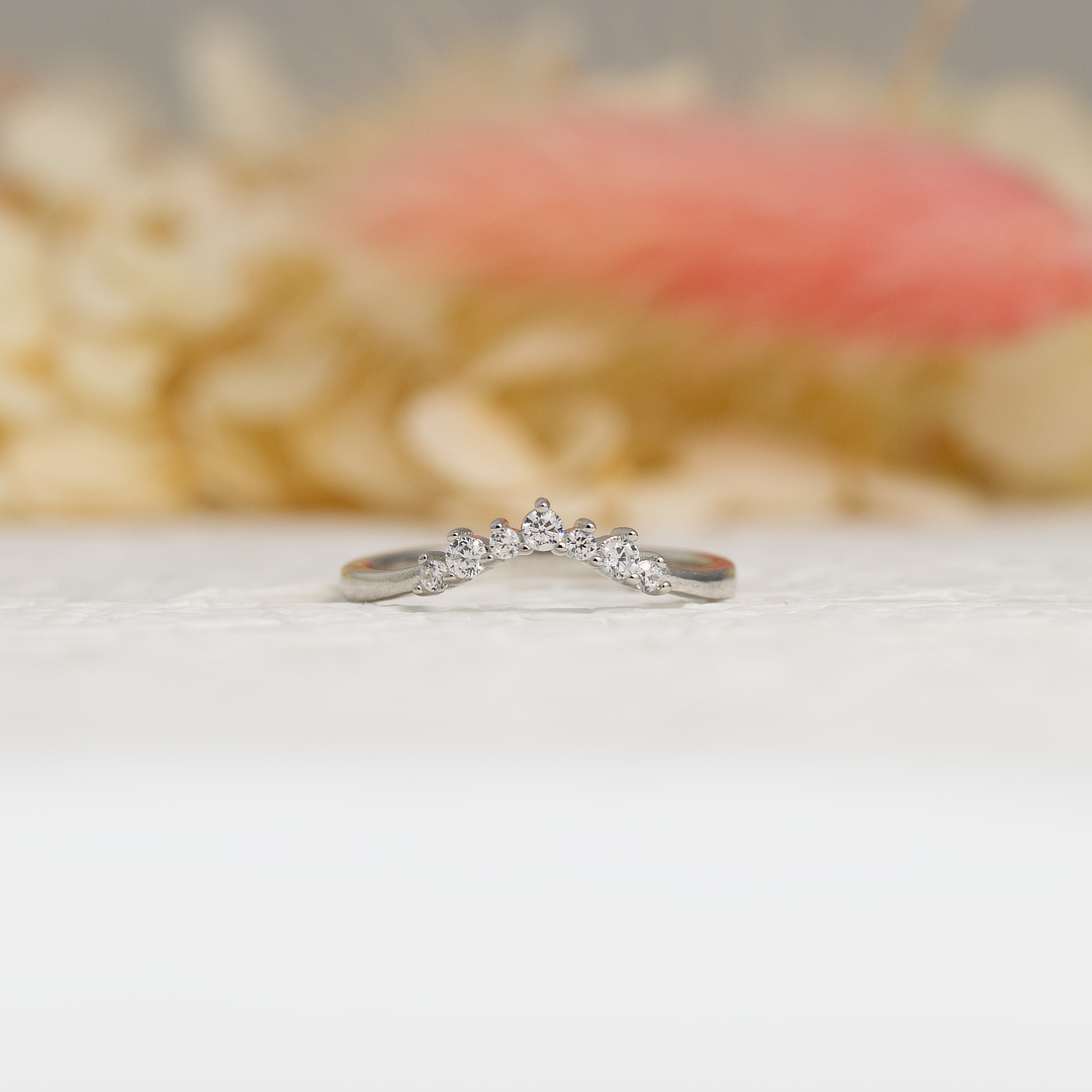 Silver stackable band ring